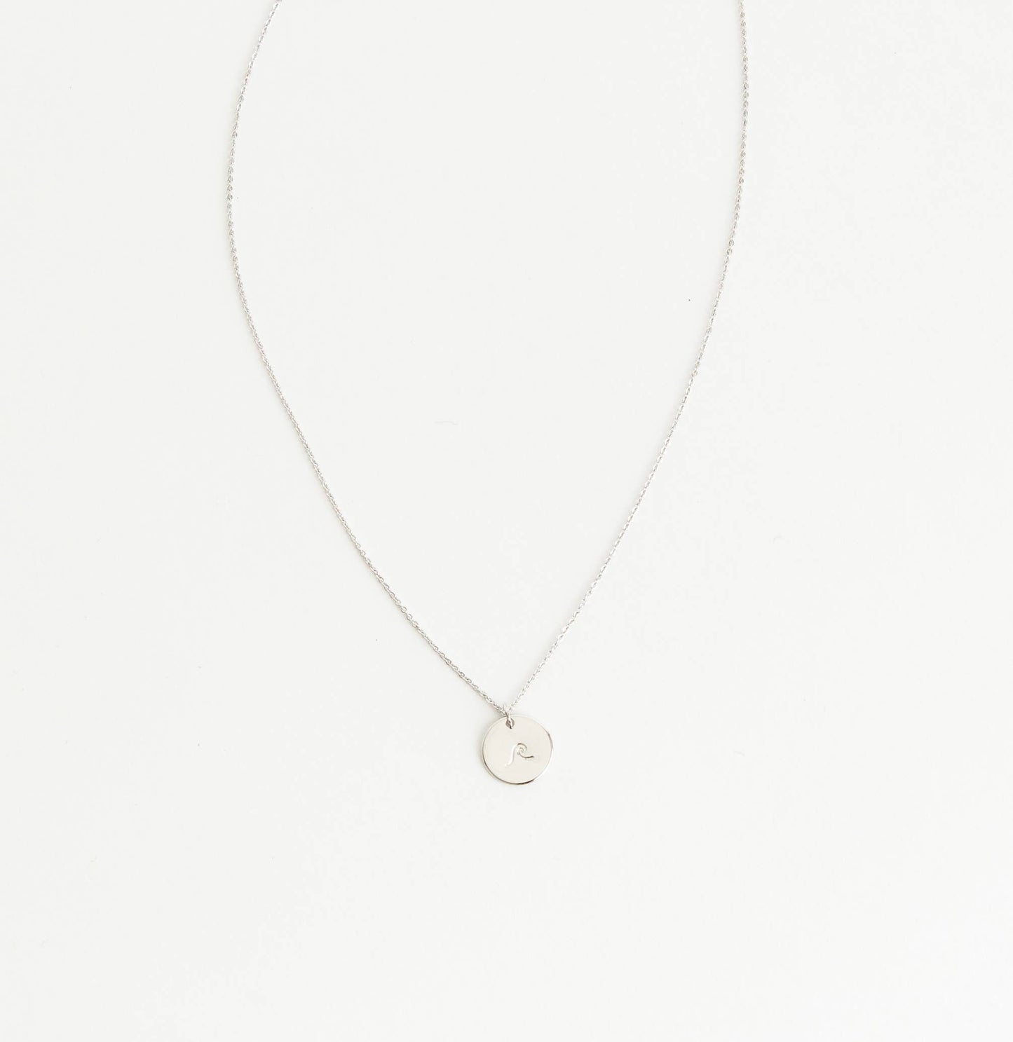 Wave Charm Necklace: Silver Charm / Silver Chain