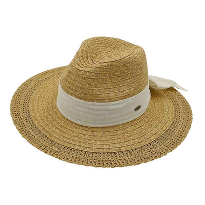 Bow Trim Panama Hat: Dark Natural