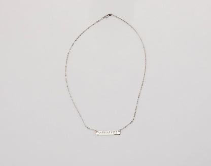 Unbreakable Bar Necklace: Silver Charm / Silver Chain