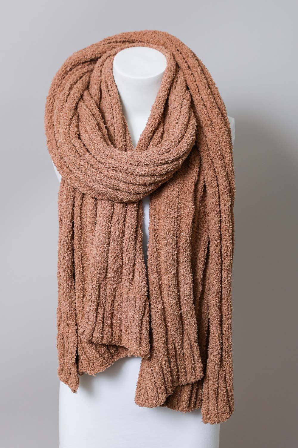 Warm & Cozy Boucle Knit Wrap Scarf – Soft & Snuggly 🥰: Powder Blue