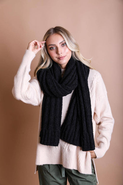 Warm & Cozy Boucle Knit Wrap Scarf – Soft & Snuggly 🥰: Powder Blue