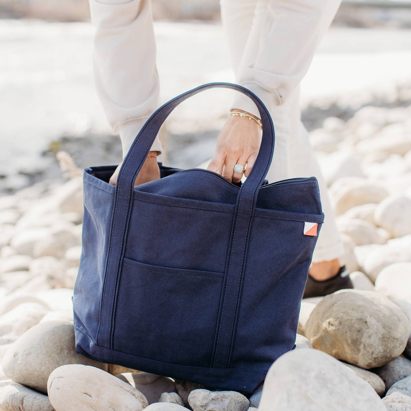 Classic Canvas Tote Private Label Solid Color: Navy