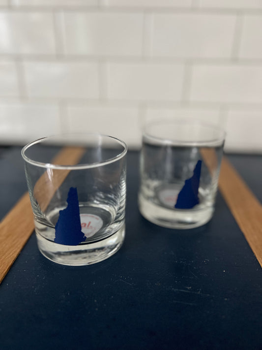 State Rocks Glasses: New Hampshire - Navy