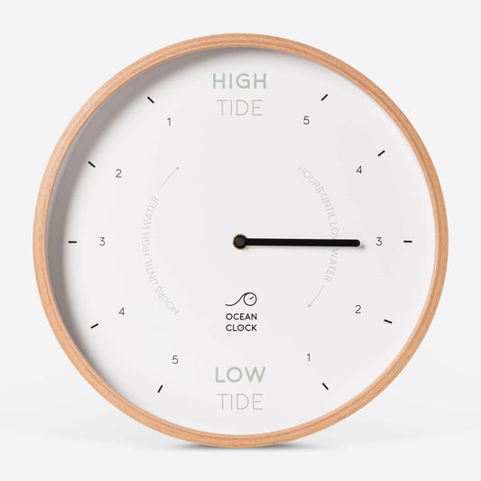 White wood tide Clock