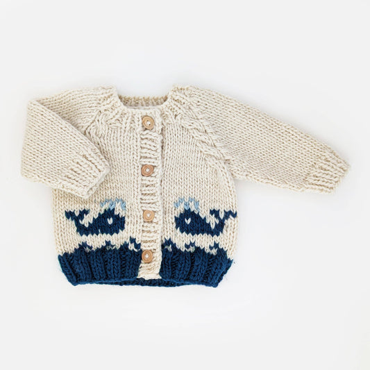 Whale Cardigan Sweater for Baby & Toddler: 2-3T