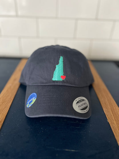 State NH Love Customized Hat: Navy & White