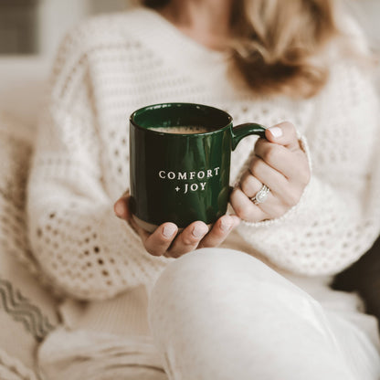 Comfort and Joy Stoneware Coffee Mug - Christmas Decor