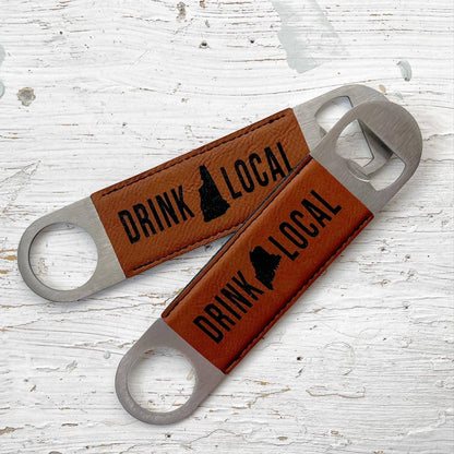 Drink Local Leatherette State Bottle Opener: New Hampshire