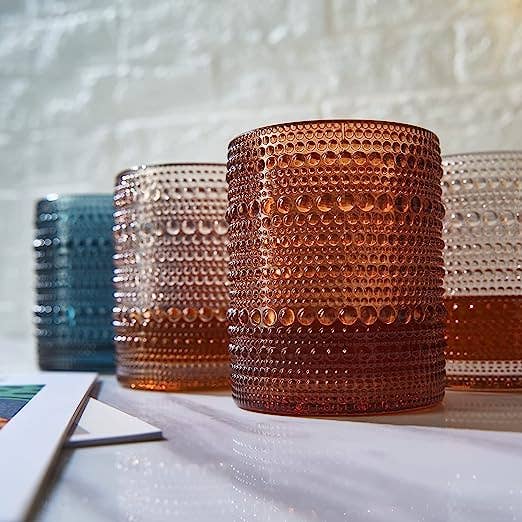 Hobnail Beaded Tumbler Drinking Glasses Set | 6 Set