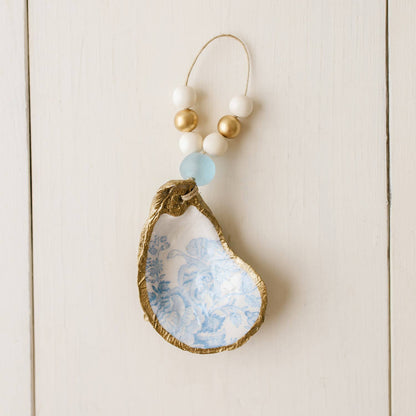 Decoupage Oyster Shell Ornament or Napkin Ring: Tea Revelry