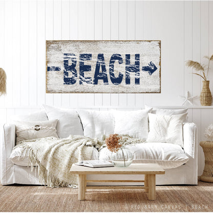 Weathered BEACH sign: 20x8