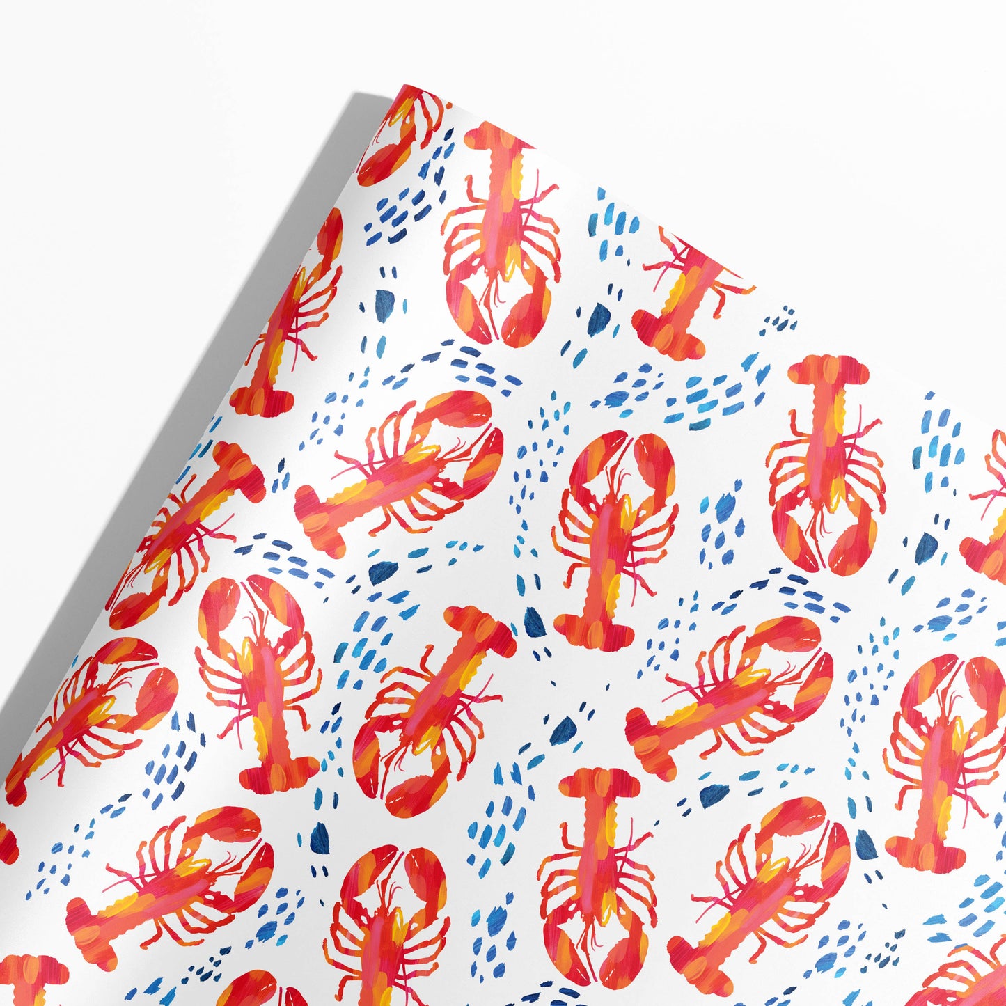 Lobsters in the Surf Gift Wrap | Coastal Gift Wrap: Roll of 3 Sheets